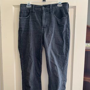 madewell perfect vintage crop gray black